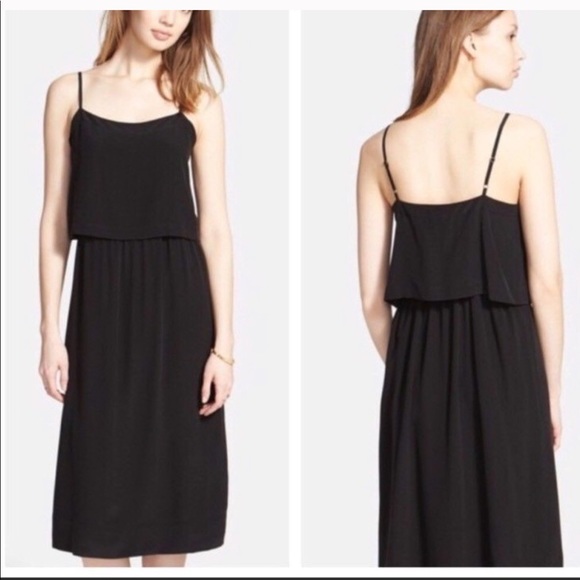 Madewell silk overlay dress (Black 0) - Picture 1 of 4